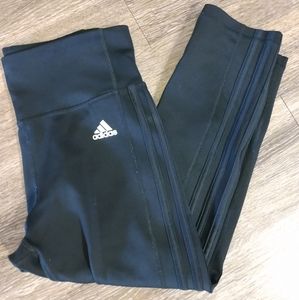 Adidas 3 Stripe Black on Black Climalite Leggings
